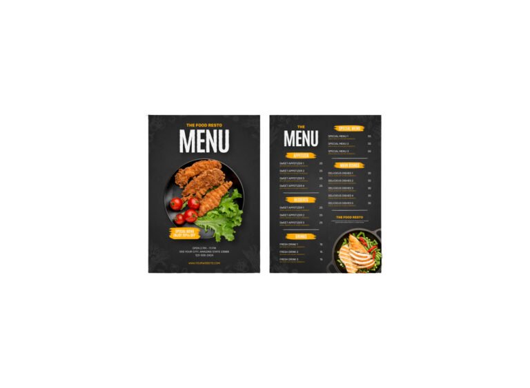 Flat Takeout Menus – Flying Colours Digital Printing